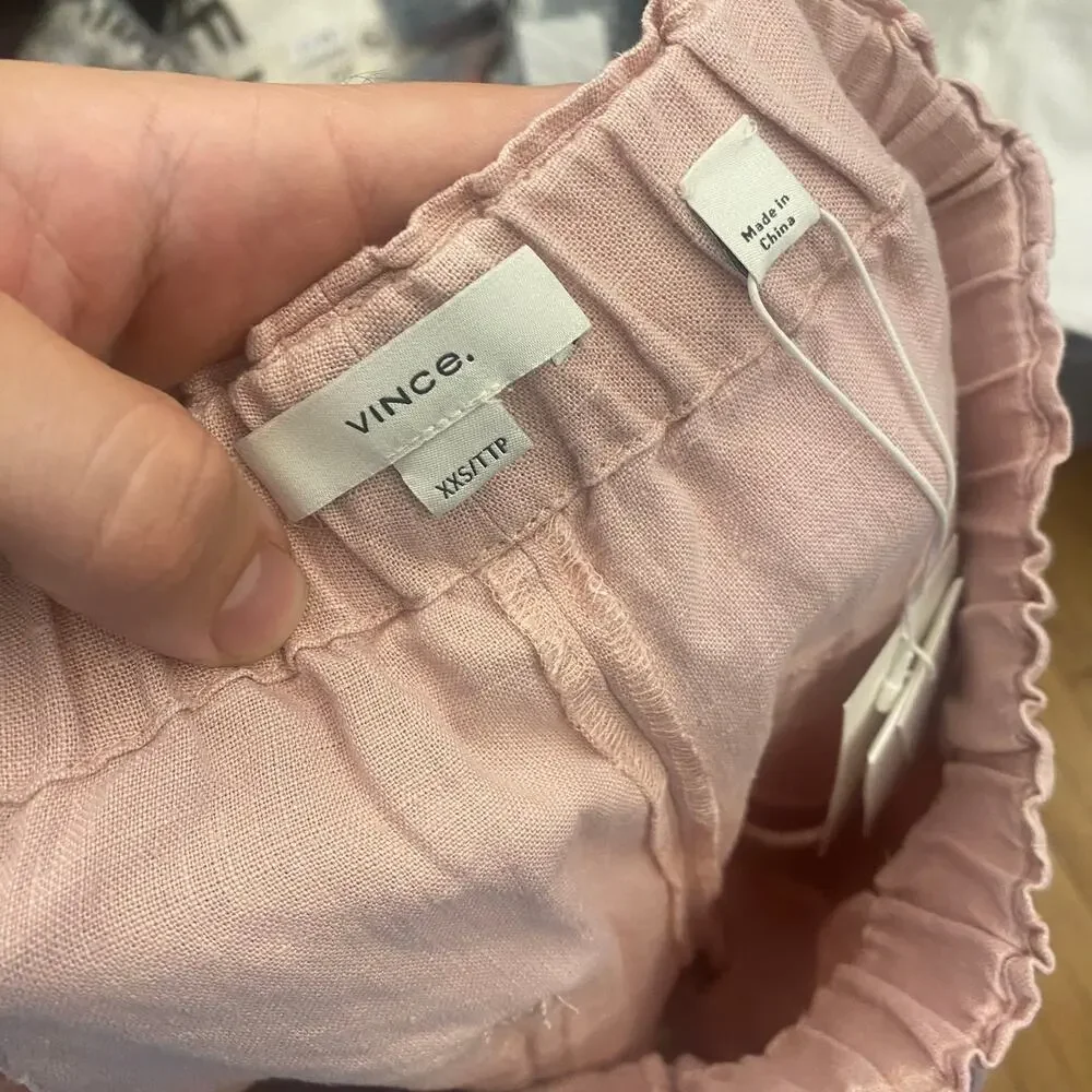 Vince size XXS Tie-Front Pull-On Short Style # V942322241 Light Pink NWT's NEW